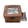 Antiker maritimer nautischer Sextant Vintage Marine Astrolab Schiffsgeräte mit echter Lederbox Messing Schiffssextant mit Glasdeckelbox