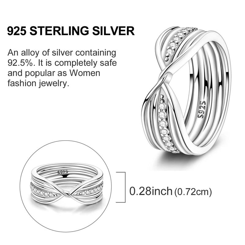 Rings Original 925 Silver Rings Simple Zircon Heart Ring for Wedding Valentine's Day Women Ring Jewelry Gift