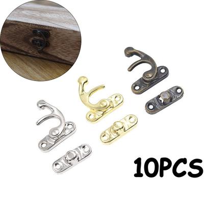 10 STKS Mini Meubels Houten Kist Overval met Schroeven Sluitingen Slot Decoratieve Grendel Hangslot