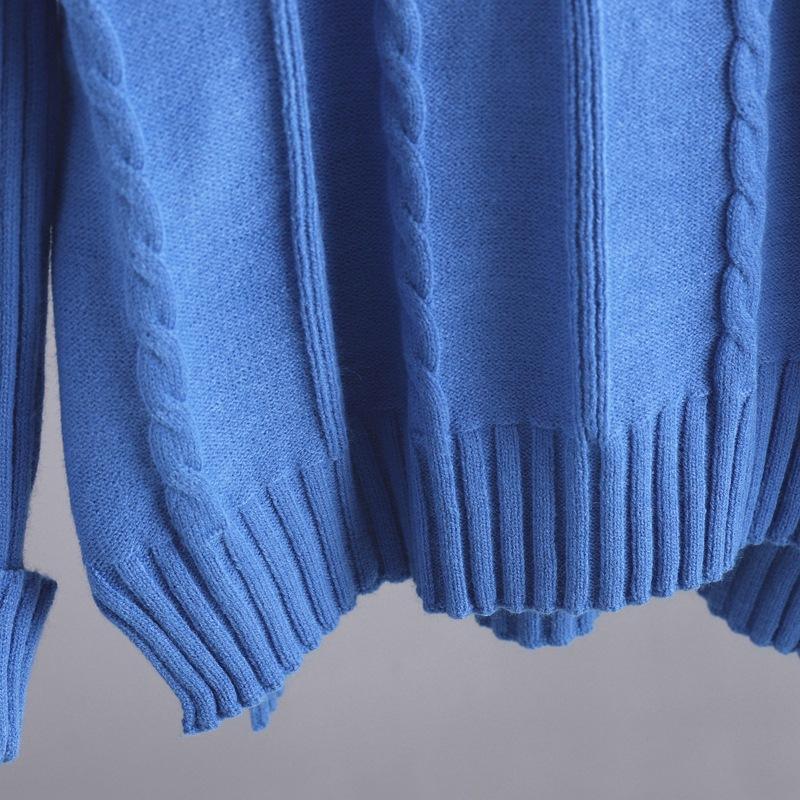 Knitted 2 Piece Set Women's Thick Warm Casual Pullover Sweaters+Wide Leg Pants Tracksuits Outfits Autumn Winter