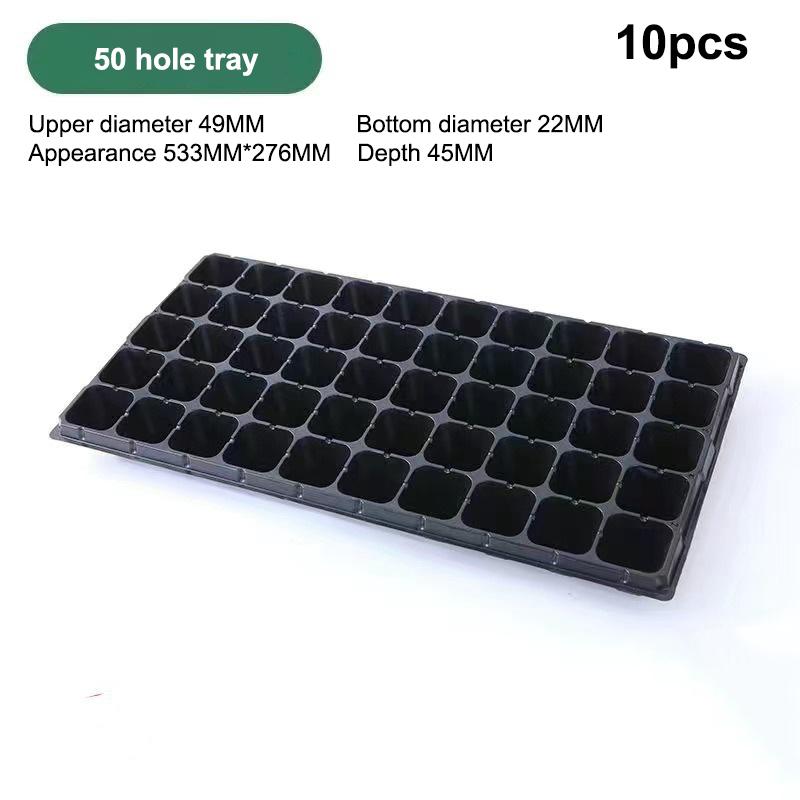 M-10Pcs Seedling Trays Plastic Gardening Germination Trays Black Seedling Container Garden Supplies For Vegetable Flower