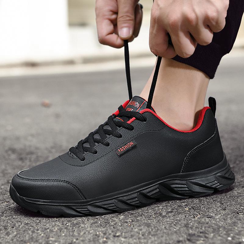 A015 Men's Lightweight Leather Low-Top Running & Casual Shoes for Spring and Autumn