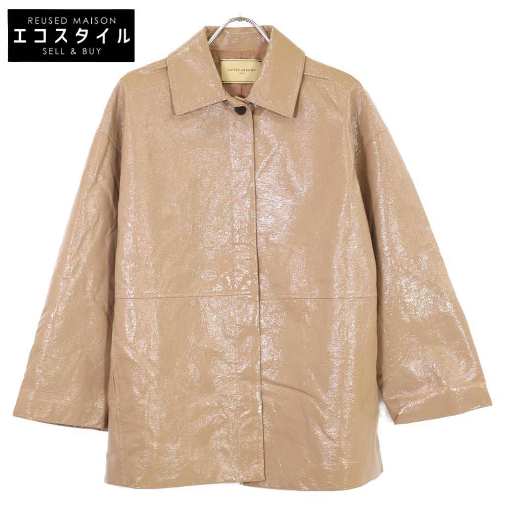 UNITED ARROWS Brown Coating Medium Coat Jacket 36 CamelUsed