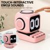 Wireless Charger Stand Retro Pixel Art Bluetooth Portable Speaker Alarm Clock LED Display Board Cute Gift Home Light Decoration