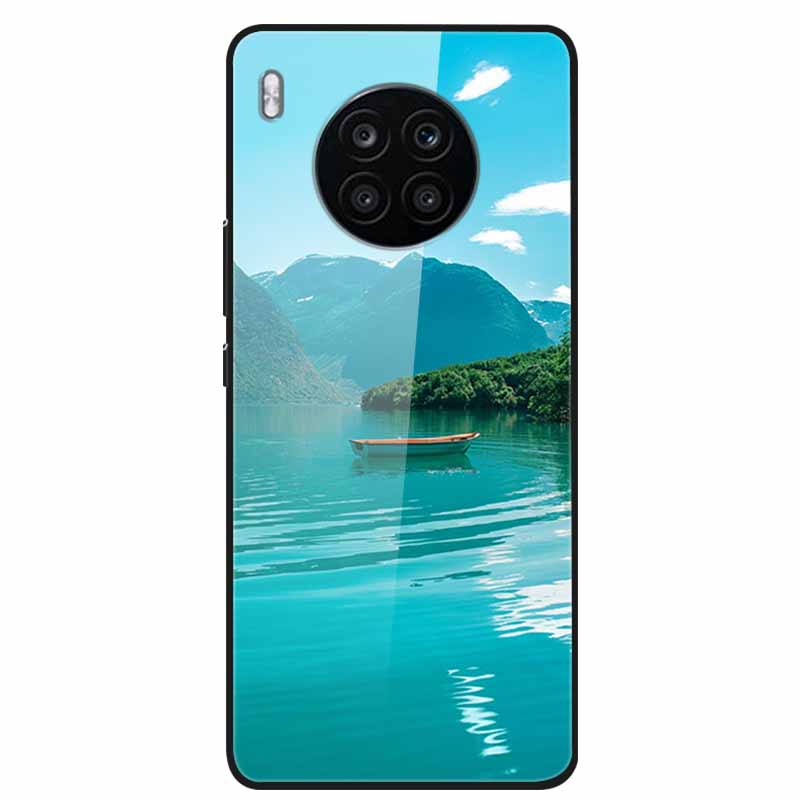Tempered Glass Cases For Honor 50 Lite Covers Protective Fashion Hard Back Cover for Huawei Honor 50 Lite Phone Cases 50Lite Bag