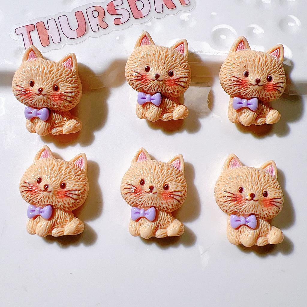 10Pcs Resin Cartoon 3D Cute Cat Series Flat Back Scrapbooking DIY Jewelry Craft Decoration Accessories
