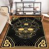 Modern Black and Gold Skull Pattern Carpet with Decorative Design Suitable for Use As an Anti-slip for Living Room Bedroom Sofas