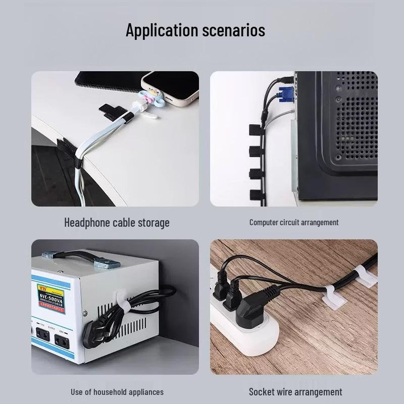 Self-Adhesive Hook & Loop Cable Ties for Cord Management