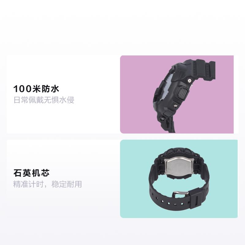 Casio BABY-G Black Waterproof 100m Waterproof Quartz Movement Resin Strap Japanese and Korean Watch Women’s Watch Black Dial BA-130-1AJF