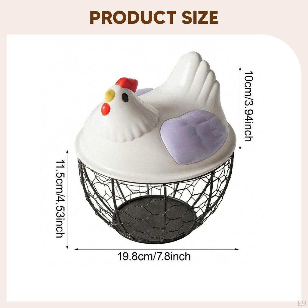 Chicken Egg Basket Wire with Sturdy PP Iron Construction And Generous Capacity for Kitchen