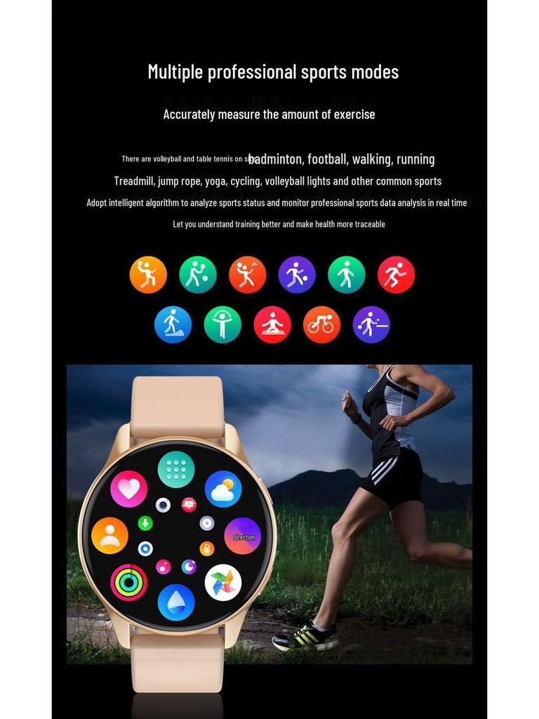 T2Pro Smartwatch: 1.28" AMOLED, Heart Rate, Blood Oxygen, Pedometer, Call, Touch Screen.