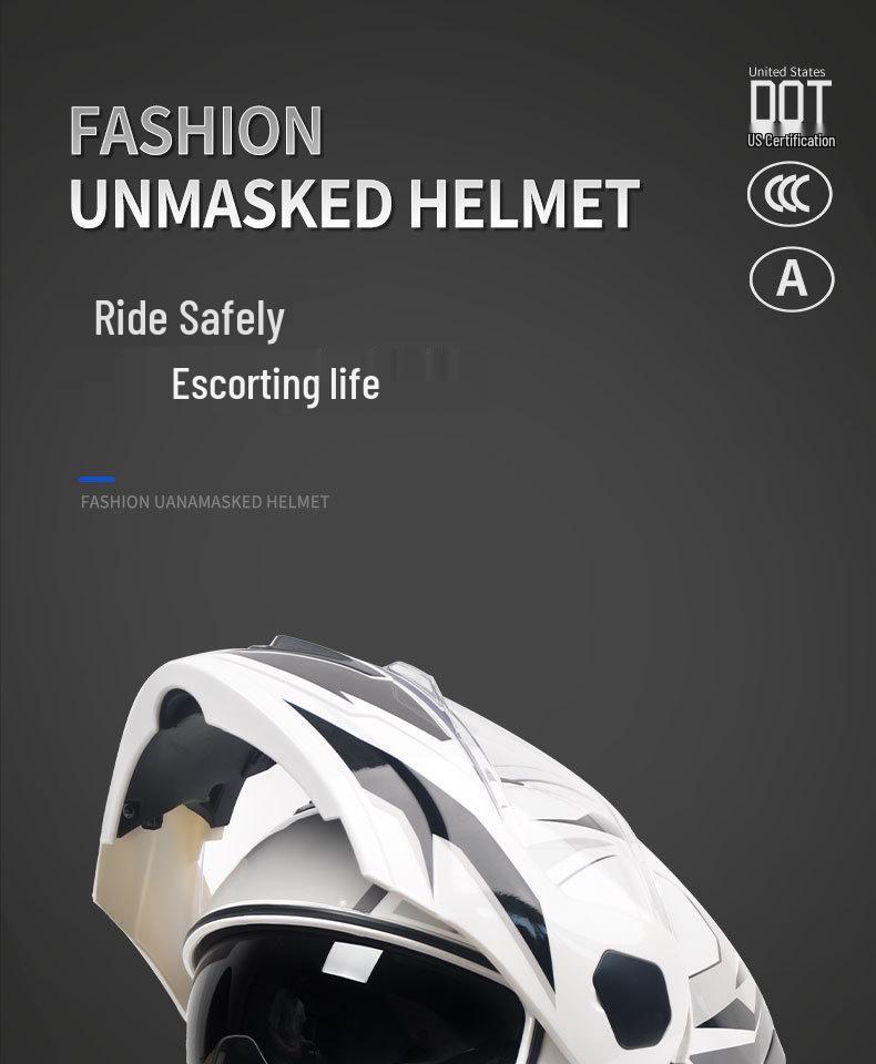 AD Flip-Up Full Face Electric Motorcycle Helmet, Unisex, All-Season, 3C/DOT Certified Safety Gear