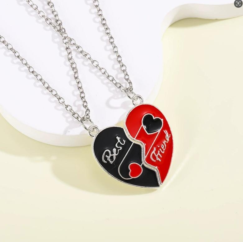 Hot-selling good friend series necklace fashion alloy magnetic love pendant girlfriend set gift