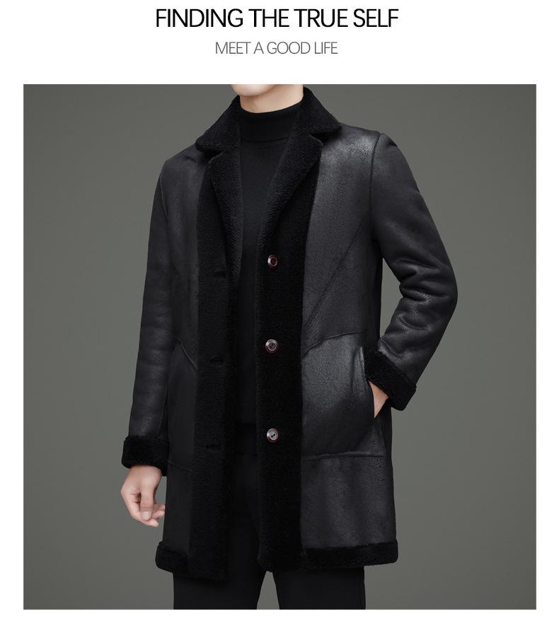 Men's Double-Sided Fur Coat - 2025 Winter Fashion for Middle-Aged Casual Wear