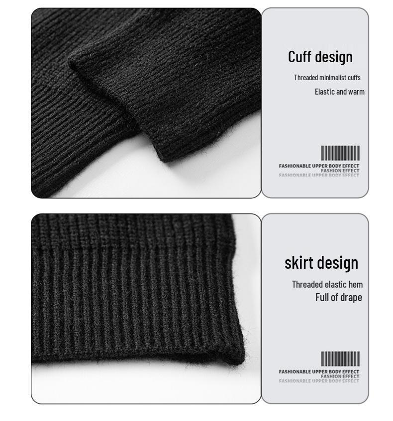 Men's Stand Collar Knitted Cardigan Sweater - Winter Trend, Loose Fit, Solid Color, Zipper Closure