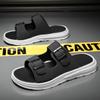 2024 New Summer Men's Soft Soles Slippers Suede Leather Slippers Man Indoor and Outdoor Two Buckle Beach Slides Footwear for Men