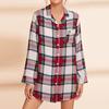 Pajama Women's Mid-length Home Long-sleeved Nightgown Shirt Dress for Spring and Autumn