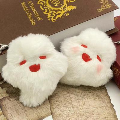 Cute Doll Anime Keychain Hu Tao Ghost Kawaii Plush Stuffed Cartoon Bag Pendant Kawaii Ornament Friend Gift
