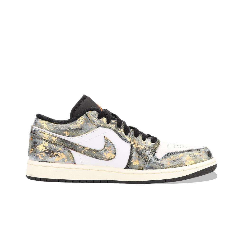 Jordan Air Jordan 1 Jiang Immersed Moon Abriebfest Low-Top Vintage Basketballschuhe Unisex Schwarz Gold 553558-081(Team1390- )