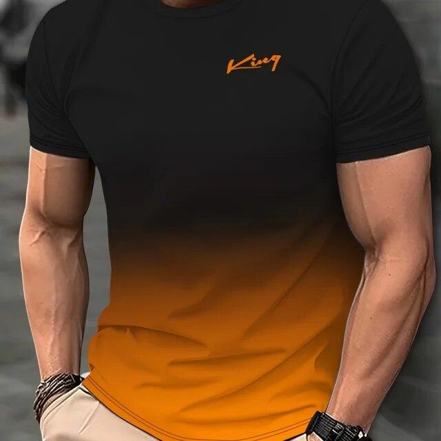 Camisetas informales para hombre, ropa de primavera, camisas ombré, camisetas de manga corta de gran tamaño, camisetas para niños, camisetas Vintage 5XL para hombre