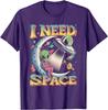 Alien Ich brauche Platz Retro Mond Sitzendes UFO Grafik T-Shirt Baumwolle Lässig Reise T-Shirt