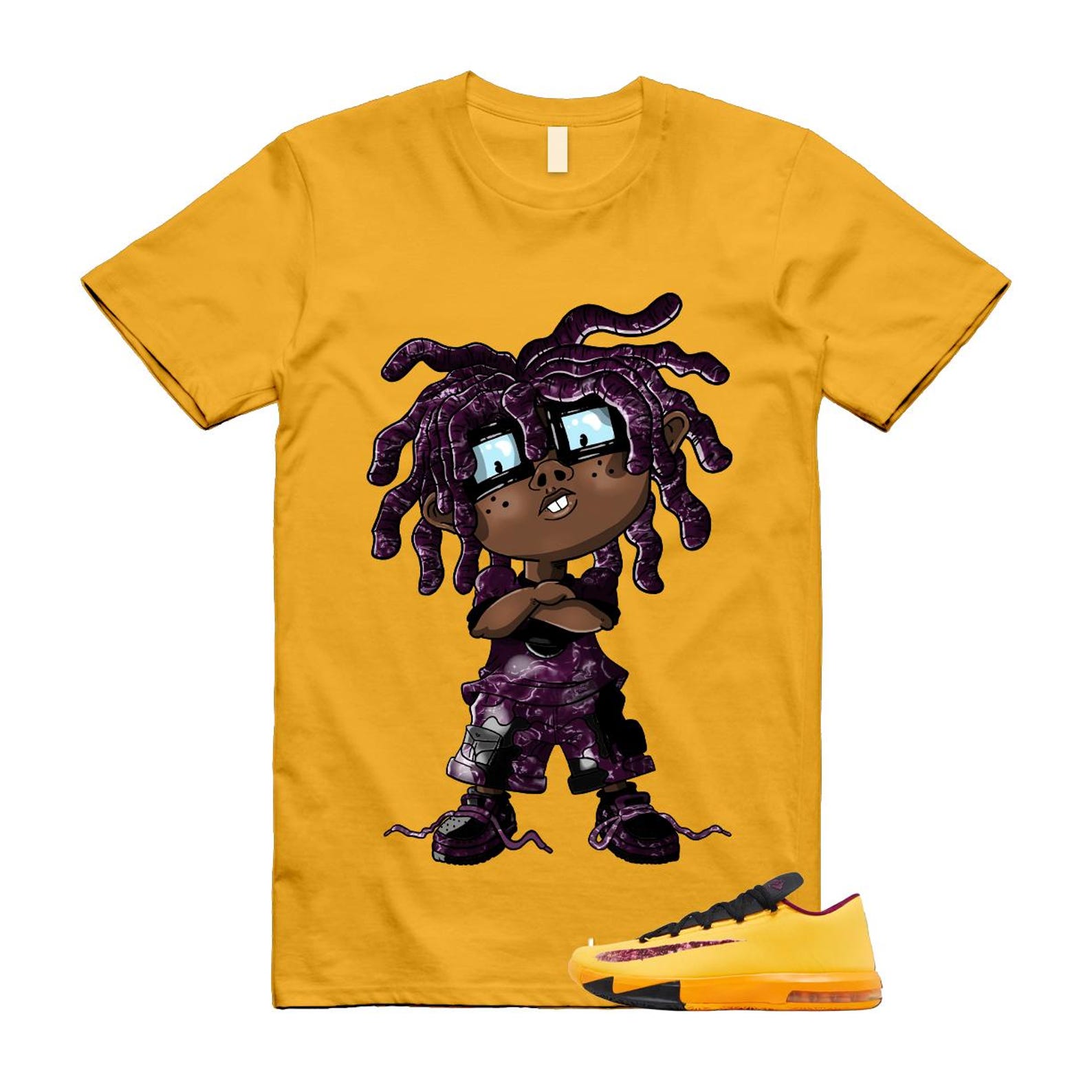 KD 6 Peanut Butter Jelly Gold Laser Orange Raspberry Red Black T Shirt Match CHONGO L