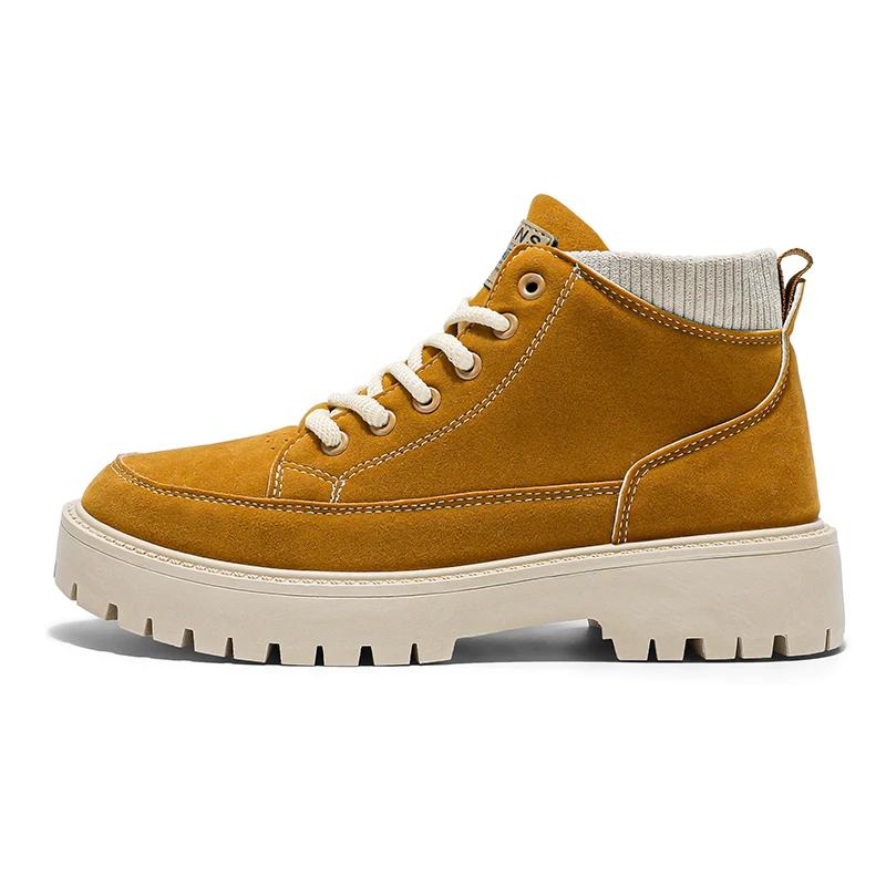 Stivali Alti da Uomo Quattro Stagioni Casual Outdoor Comfort Suola Spessa Altezza Aumentata Resistenti all'Usura Stivali Alti Casual Zapatos