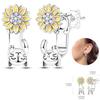 Early Spring 925 Silver Pink Tulip Sunflower Butterfly Grape Sweet Fresh Earrings Fit For Engagement Fine Jewelry Gifts
