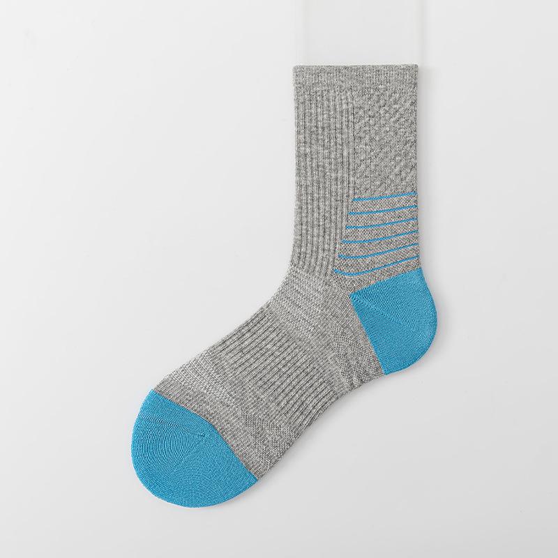 Women's Head Sports Socks, Color-blocking Mid-calf Socks, Towel Bottom Sweat-absorbing and Odor-proof Socks, Boneless Corset, Yoga and Running Socks