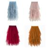 Irregular Mesh Skirt Women's Mid-length Spring New Product Gauze Skirt High Waist All-match Slimming Skirt