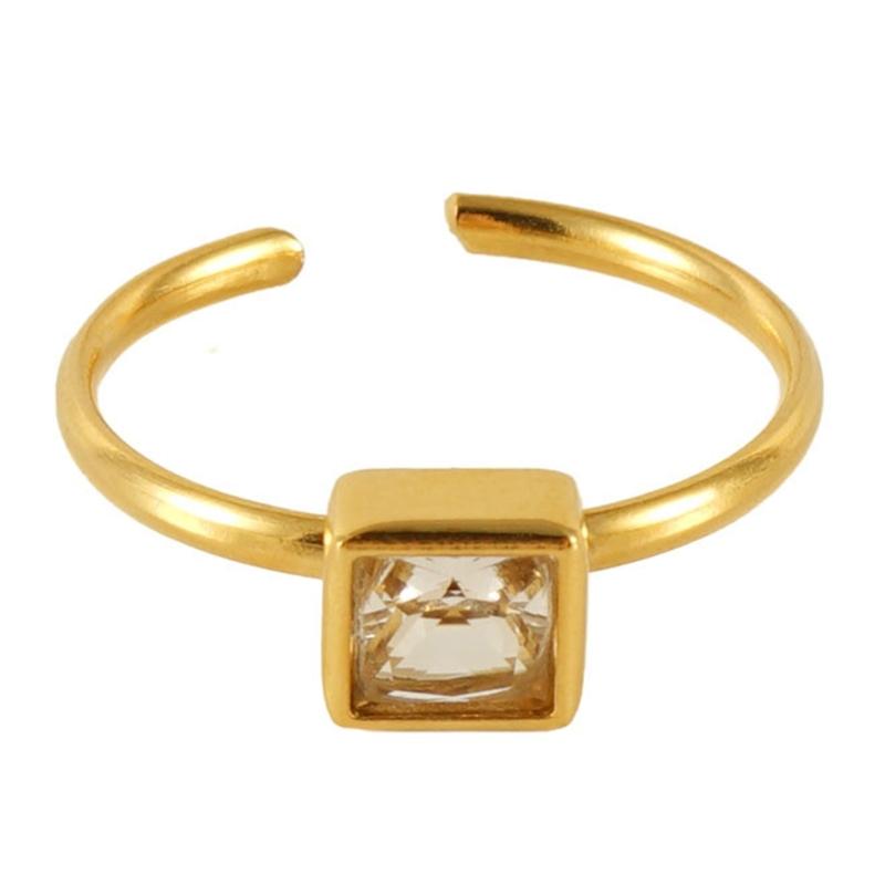 

Square/Heart/Flower Opening Rings Adjustable Geometric Zircon Ring Finger Jewelry for Fashionable Women and Trendsetters