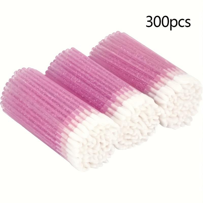 

300pcs Disposable Lip Brushes - Soft Polyester Bristles, Fragrance-Free Lip Gloss & Lipstick Applicators with Glitter Effect