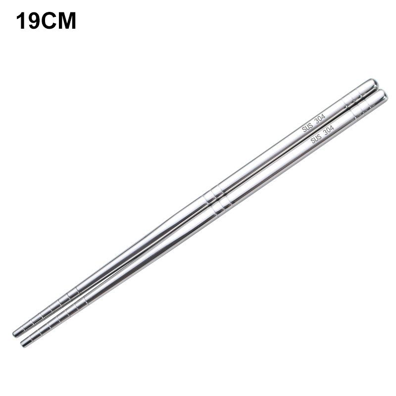 Chopsticks Non-slip Stylish Healthy Light Weight Chinese Stainless Steel Reusable Metal Chopstick For Sushi Food Tableware 19cm