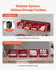 Wall Mounted Storage Bins, 12 Plastic Bins & 3 Metal Rails, Plastic Hanging Stackable Storage Bin for Screws, Nuts, Bolts, Nails, Hardware Tool