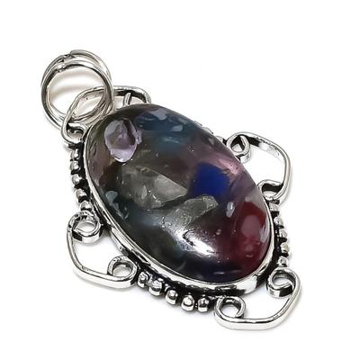 Natürlicher Muurano Glas Edelstein 925 Sterling Silber Geschenk Anhänger 2,17" V4a63