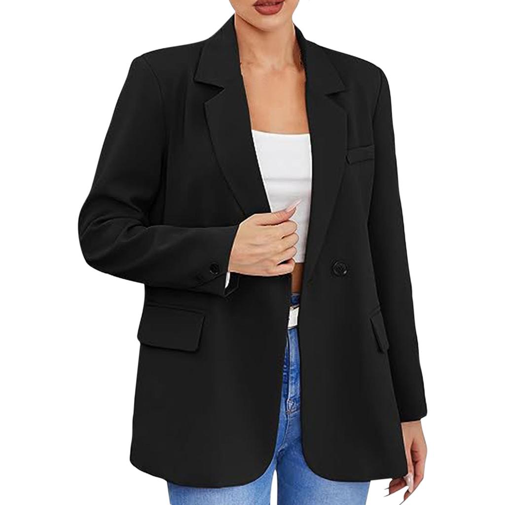 Dámská bunda klopa Jednobarevný knoflík Dekorace Slim Cardigan