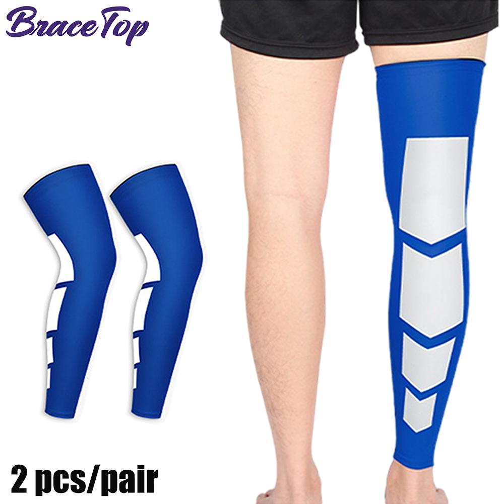 

Bracetop 1 Pair Sports Super Elastic Basketball Leg Warmers Calf Thigh Compression Sleeves Knee Brace Soccer Volleyball Cycling XL