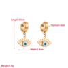 Women Simple Devil's Eye Drop Earrings Stainless Titanium Steel Crystal Pendant Earrings Geometric Ear Ornaments