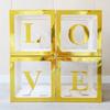 Baby Boxes with Letters 4pcs Love Boxes for Gender Reveal Birthday Wedding Baby Shower Decorations Kid Boys Girls Gift