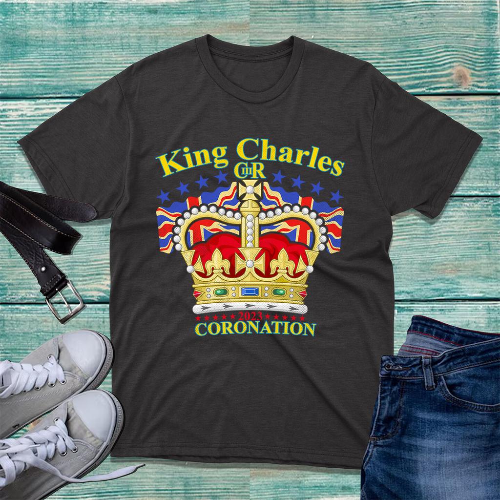 King Charles Iii Coronation Tshirt Royal Crown Cr Iii Royal Family Souvenir Top