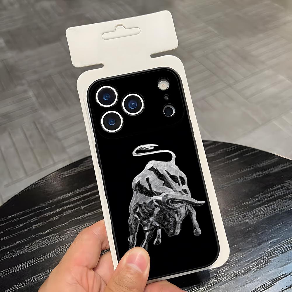 

Taurus Bull Phone Case For IPhone 17 Air 16 E Pro Max 15 14 13 Mini 12 Pro 11 Max Plus Black Soft Shell iPhone17
