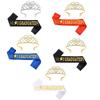 2025Elegant Graduation Crown and Sash Set Graduate Ribbon Etiquette Belts Decoration for Parties and Celebrations