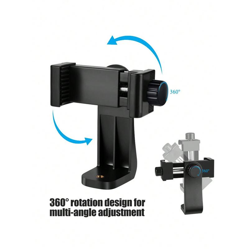 360 Degree Mobile Phone Universal Clip Compatible For iphone Tripod Mount With 1/4 Screw Cellphone Holder Desk Tripod Adapter