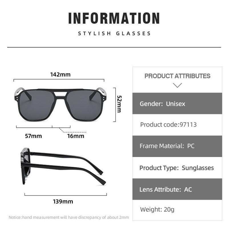 Punk Square Frame Sunglasses Anti-UV Beach Eye Protection Black Shades Glasses Travel Accessories Retro Sunglasses For Women Men