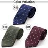 MICHIKO LONDON Brand Made in Silk Jacquard Woven with Small Embroidery Necktie, Japan, 100% (D Pattern Red)