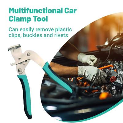 Car Clip Pliers Heavy Duty Alloy Construction Effort Saving Lever Design Anti Slip Ergonomic Handle for Rivets Bolts Dashboards