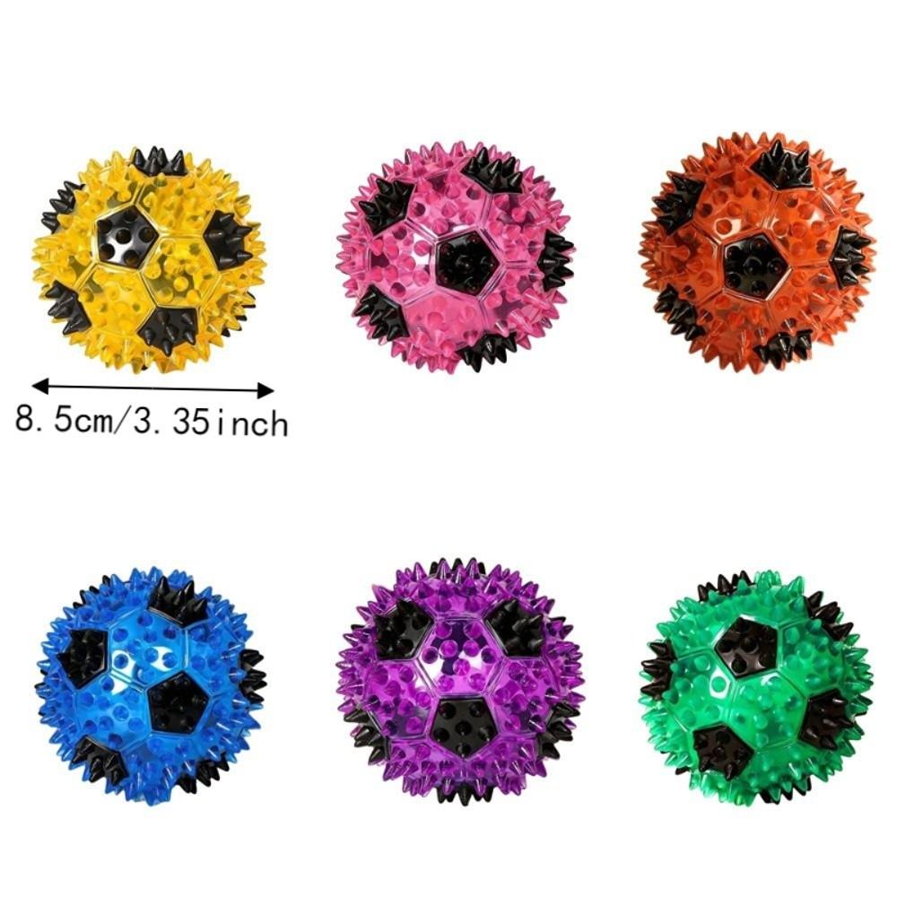 Bite Resistant Squeaky Dog Toy Colorful Spiky Massage Ball Indoor Entertainment