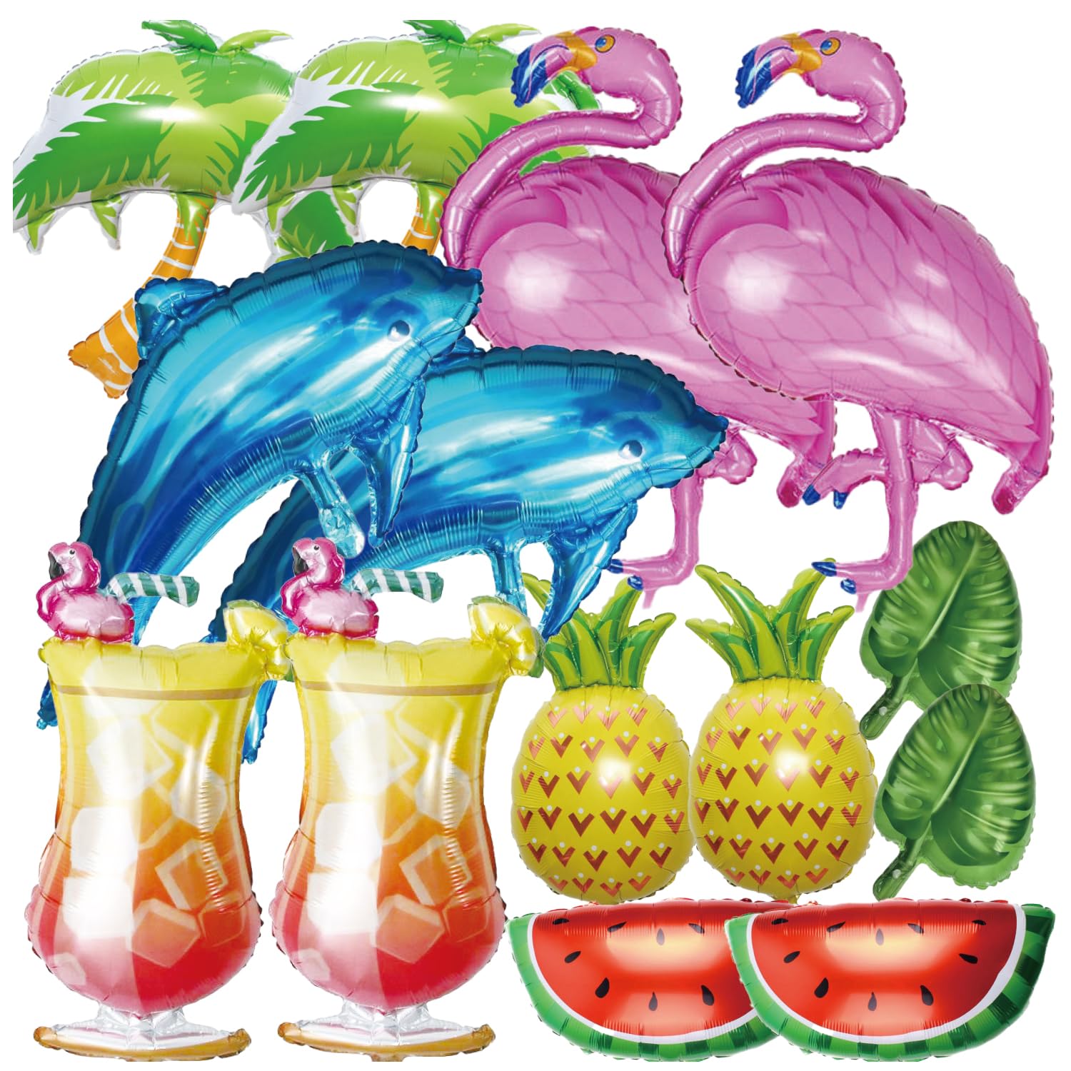 [Balloon Shop] BIG Extra Large Aluminum Balloons (14 Balloons) Summer Balloons Summer Festivals Food Stands Festivals Pool Festivals Dolphin Flamingo