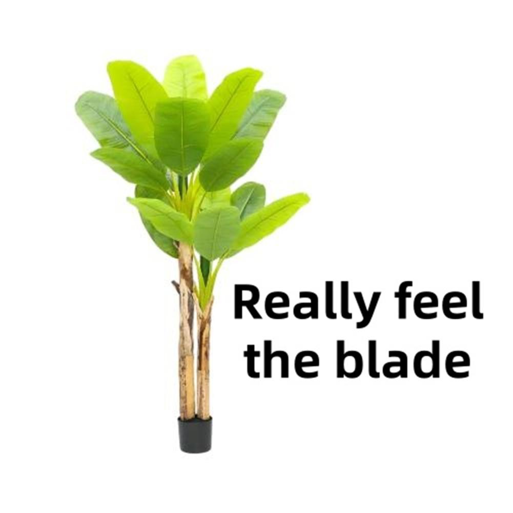 6.2FT/6.9FT Tall Artificial Banana Tree Fake Banana Tree With 10 Large Leaves And Natural Bark Greenery Potted Plant For Home