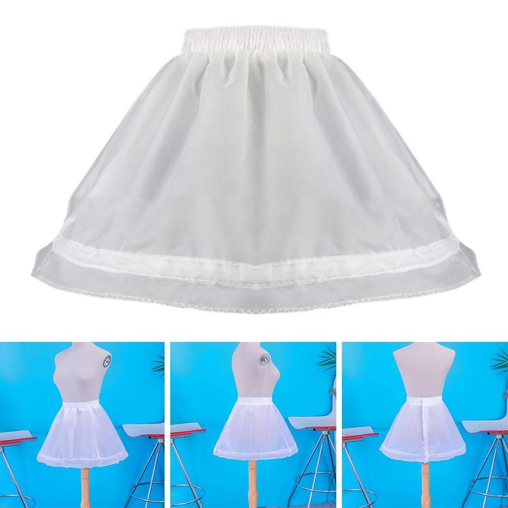 Mit Reifen Krinoline Unterrock Weiß Spitze Hochzeitskleid Petticoat Kinder Mädchen